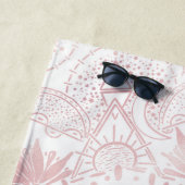 Elegant White Rose Gold Eye Sun Moon Mandala Strandtuch (Beispiel)
