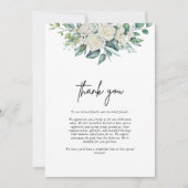Elegant White Rose Grüne Blumenzwiebelblume Dankeskarte (Vorderseite)