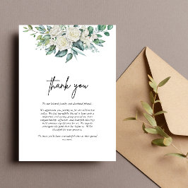 Elegant White Rose Grüne Blumenzwiebelblume Dankeskarte