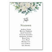 Elegant White Rose Grüne Blumenzwiebelblume Tischnummer (Vorderseite)