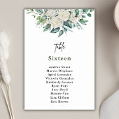 Elegant White Rose Grüne Blumenzwiebelblume Tischnummer