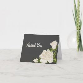 Elegant White Rose Thank You Dankeskarte