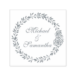 Elegant White Rose und Lilies Wedding Permastempel