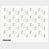 Elegant White Rose und Lilies Wedding Quadratischer Aufkleber (Blatt)