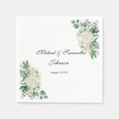 Elegant White Rose und Lilies Wedding Serviette (Vorderseite)