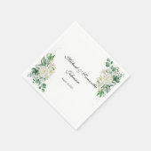 Elegant White Rose und Lilies Wedding Serviette (Ecke)