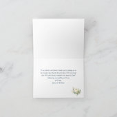 Elegant White Roses Blue Wood Lantern Dankeskarte (Innenseite)