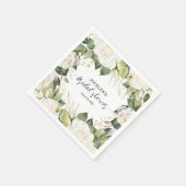 Elegant White Roses Bridal Shower Serviette (Ecke)