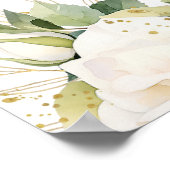 Elegant White Roses Bridal Shower Welcome Poster (Ecke)