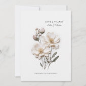 Elegant White Roses Chic Wedding Dankeschön Card Dankeskarte (Vorderseite)