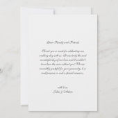 Elegant White Roses Chic Wedding Dankeschön Card Dankeskarte (Rückseite)