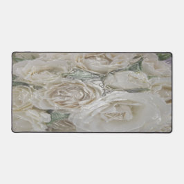 Elegant White Roses - Desk Mat Schreibtischunterlage