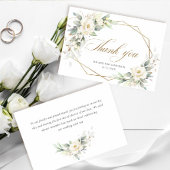 Elegant White Roses Eucalyptus Wedding Vielen Dank Dankeskarte