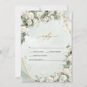 Elegant White Roses Frame Wedding  Einladung (Vorderseite)