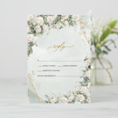 Elegant White Roses Frame Wedding  Einladung (Stehend Vorderseite)