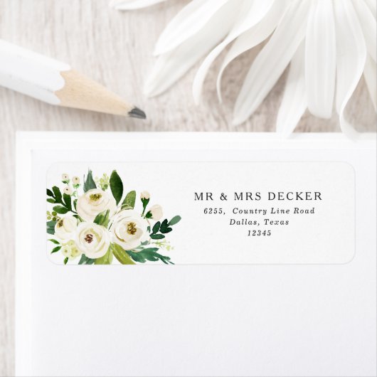 Elegant White Roses Greenerity Rücksendeadresse (Insitu)