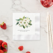 Elegant White Roses Greenerity Wedding Paper Napki Serviette (Beispiel)
