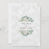 Elegant White Roses Grüne Hochzeit Einladung (Rückseite)