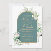 Elegant White Roses Nuestra Boda Spanish Wedding Einladung (Vorderseite)