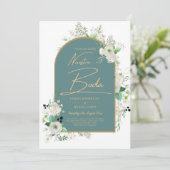 Elegant White Roses Nuestra Boda Spanish Wedding Einladung (Stehend Vorderseite)