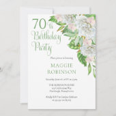 Elegant White Roses | Orchids 70. Geburtstagsparty Einladung (Vorderseite)