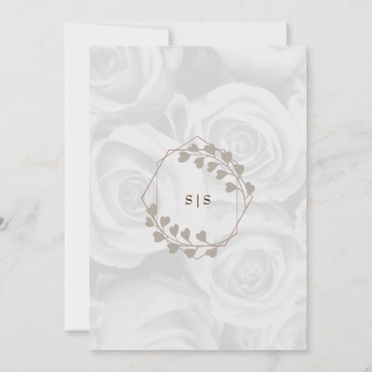 Elegant White ROses Save the Date Calendar Wedding Einladung (Rückseite)