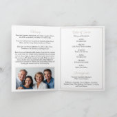 Elegant White Roses Taupe Funeral Folded Programm (Innenseite)