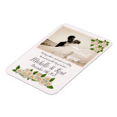 Elegant White Roses Vielen Dank Flexible Magnet (Linke Seite)