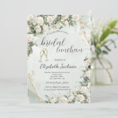 Elegant White Roses Wedding Champagne Wedding Einladung (Stehend Vorderseite)