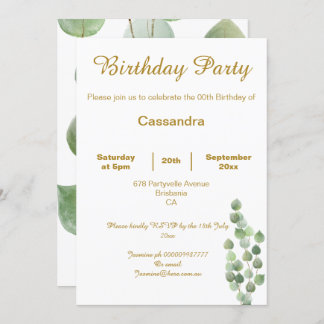 ELEGANT WHITE SAGE EUCALYPTUS CUSTOM EINLADUNG