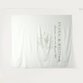 Elegant White Sage Green Backdrops banner Wandteppich (Vorderseite (Horizontal))