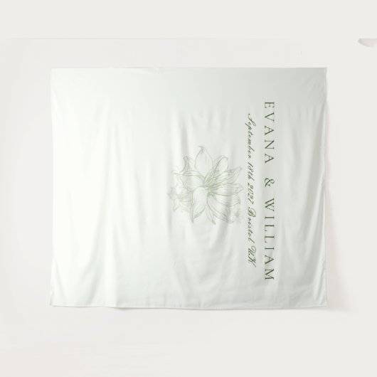 Elegant White Sage Green Backdrops banner Wandteppich (Vorderseite (Horizontal))