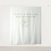 Elegant White Sage Green Backdrops banner Wandteppich (Vorderseite)