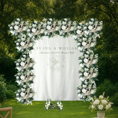 Elegant White Sage Green Backdrops banner Wandteppich