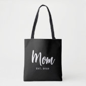 Elegant White Script Established New Mom Tasche (Vorderseite)
