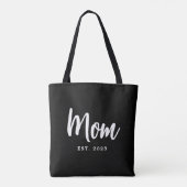 Elegant White Script Established New Mom Tasche (Rückseite)