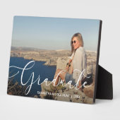 Elegant White Script Graduate Fotoplatte (Seite)