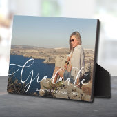 Elegant White Script Graduate Fotoplatte