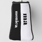 Elegant &white script monogram initial  golf headcover (Rotieren 90)