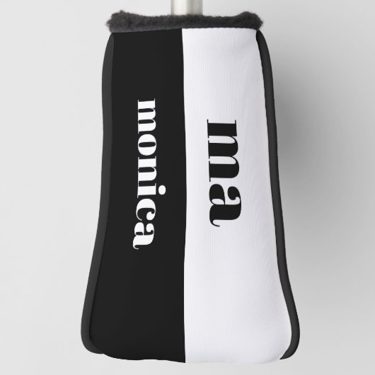 Elegant &white script monogram initial golf headcover (Rotieren 90)
