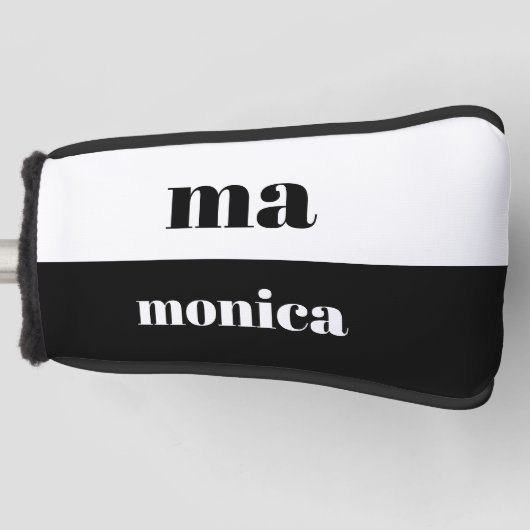 Elegant &white script monogram initial  golf headcover (Vorderseite)