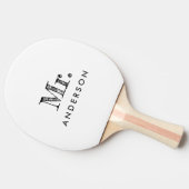 Elegant White Script Mr Ping Pong Paddle Tischtennis Schläger (Seitenansicht)