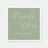 Elegant White Script Sage Green Wedding Napkins Serviette (Vorderseite)