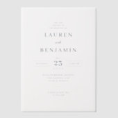 Elegant White Serif Wedding Invitation Pergament Einladungen (Vorderseite)