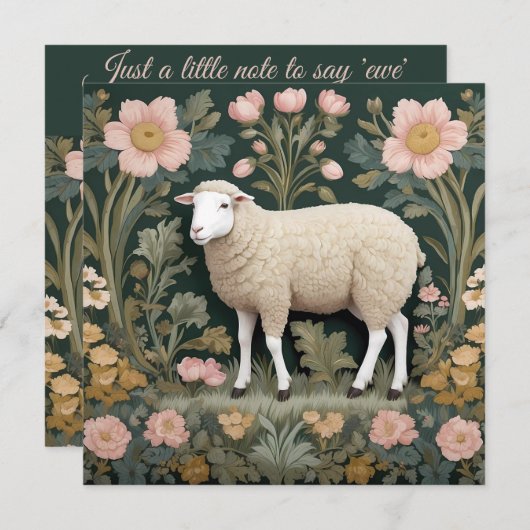 Elegant White Sheep William Morris Inspiriert (Vorne/Hinten)