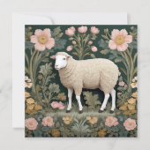 Elegant White Sheep William Morris Inspiriert (Vorderseite)
