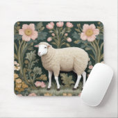 Elegant White Sheep William Morris Inspiriert Mousepad (Mit Mouse)