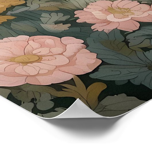 Elegant White Sheep William Morris Inspiriert Poster (Ecke)