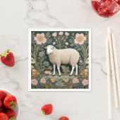 Elegant White Sheep William Morris Inspiriert Serviette (Beispiel)