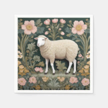 Elegant White Sheep William Morris Inspiriert